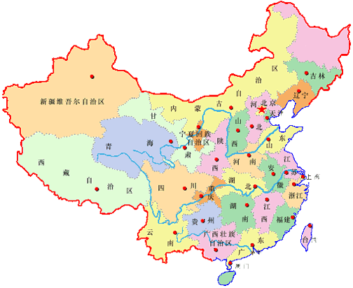 �й���ͼ map of China